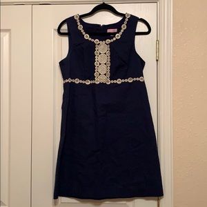 Lilly Pulitzer navy and gold dress